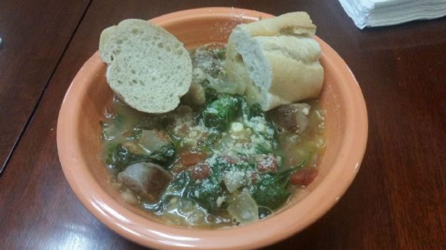 Spicy Sausage & White Bean Soup