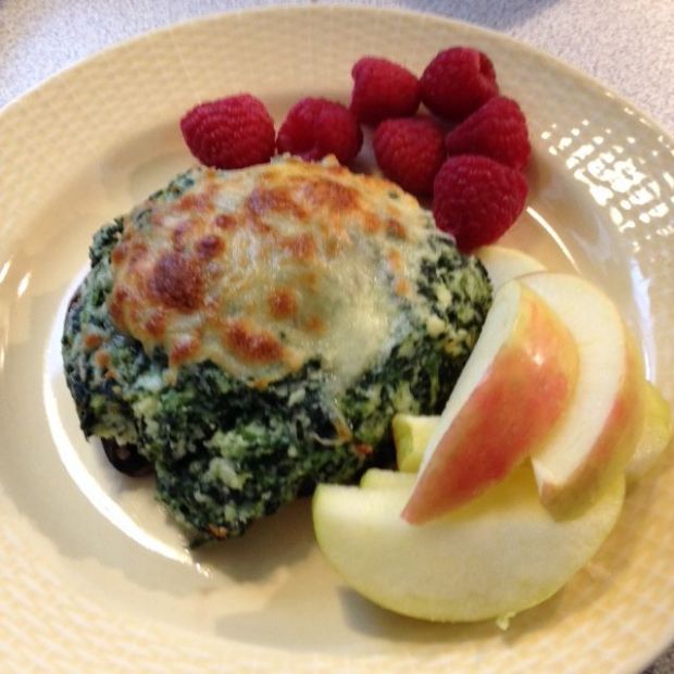 Spinach & Ricotta Baked Stuffed Portabella Muchrooms