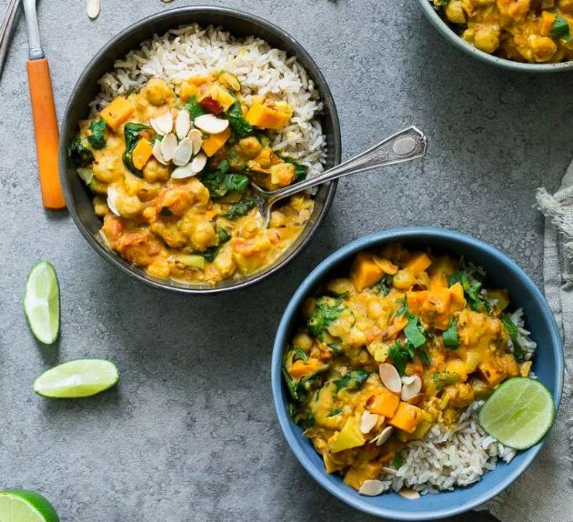 Sweet Potato, Chickpea, & Spinach Coconut Curry