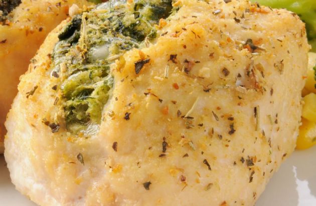 Swiss and Spinach Stuffed Chicken Breast