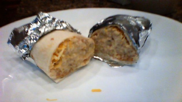 Taco bell triple melt burrito, variation