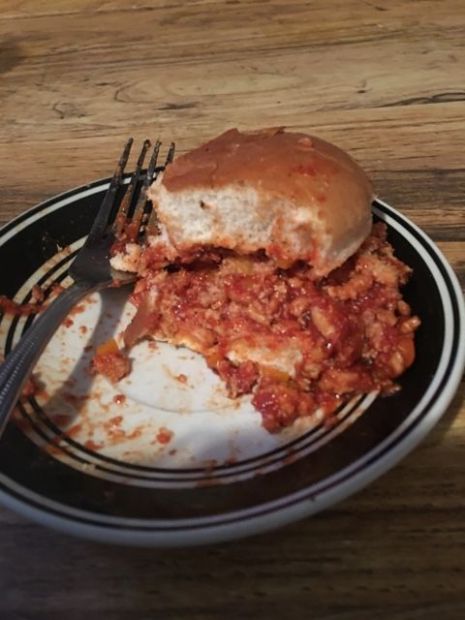 Turkey Sloppy Joes with Crushed Wheat Bun