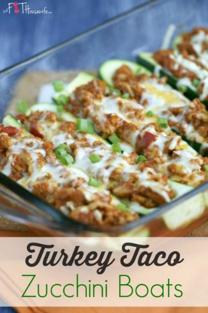 Turkey Taco Zucchini Boats