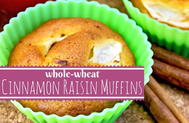 Vegan Whole Wheat Cinnamon Raisin Muffins