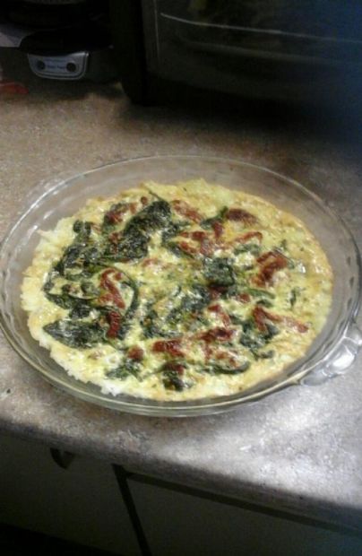 Veggie  Frittata  with  hashbrown  crust