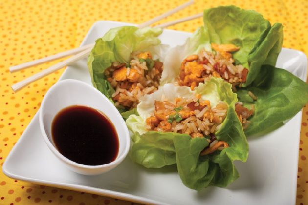 Zesty Egg Fried Rice Lettuce Wraps