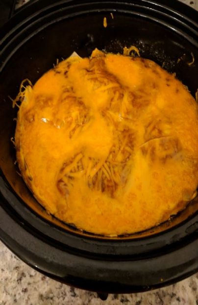 Crockpot Chicken enchilada casserole