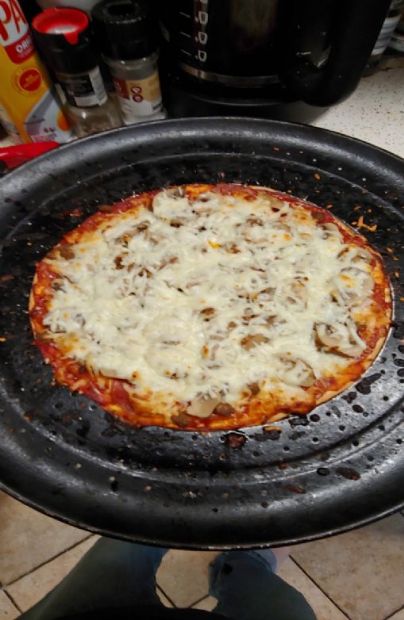 Healthy Pepperoni, Sausage and Mushroom Pizza