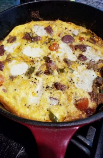 Pork and sausage fritatta