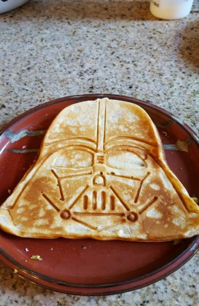 Whole Wheat Darth Vader Waffles