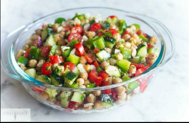 5 Minute Chopped Chickpea Salad