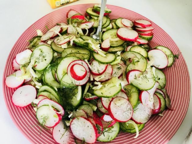 fennel, radish, cucumber salad