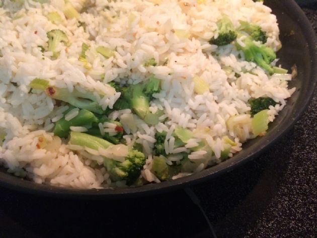 rice with Broccoli Onion and Peppers