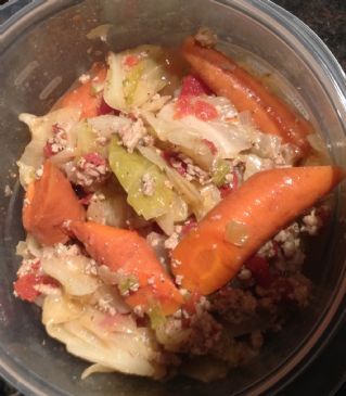 turkey cabbage and carrots