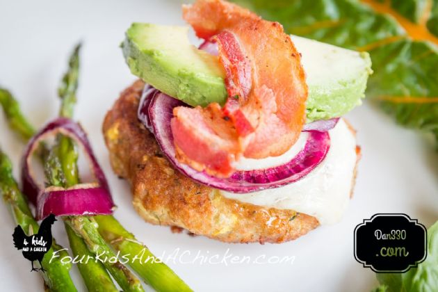 zucchini chicken burgers by FourKidsAndAChicken.com