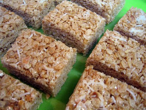 Coconut Almond Brown Rice Krispy Treats