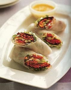 Healthy Spring Rolls with Carrot-Ginger Dipping Sauce