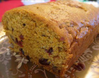 Cider pumpkin bread with Craisins and Pecans