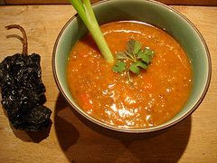 Mexican Lentil Soup with Roasted Garlic and Chiles