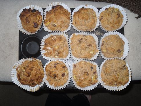 (UK Version) LOW FAT Banana Apple Sauce Muffins