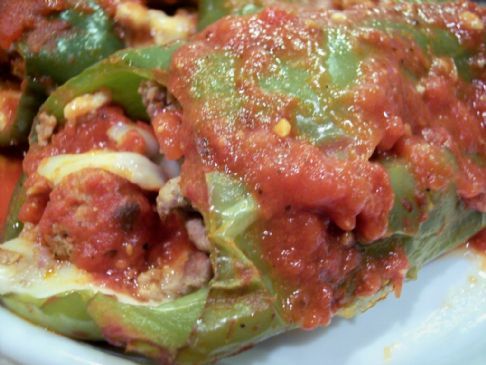 Stuffed Peppers w/Eggplant & Sausage