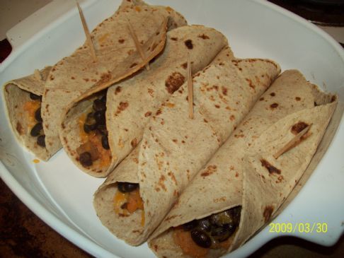 Black Bean and Yam Burritos