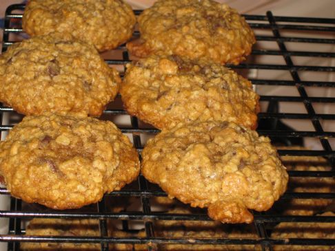 Peanut Butter & Milk Chocolate Chip Studded Oatmeal Cookies