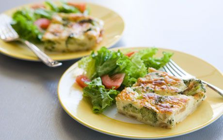 Organic (non-dairy) Crustless Broccoli  and Onion Quiche