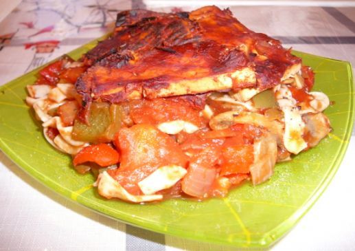 Vegan Diet BBQ Tofu & Veggies (Peppers, Onions, Tomatoes, & Mushrooms)