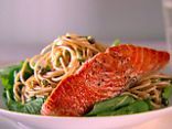 whole wheat spaghetti with lemon, basil, and Salmon