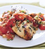 Grilled Chicken With Roasted Tomato and Oregano Salsa