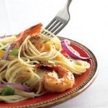 Spaghetti with Peppers & Shrimp