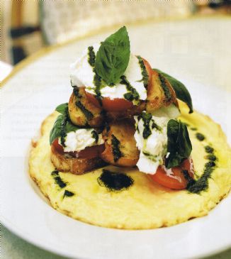 Open Omelette with Ciabatta, Mozzarella & Basil Oil