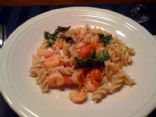 Brown Rice Fusilli with Shrimp, Arugula, Tomatoes, & Goat Cheese