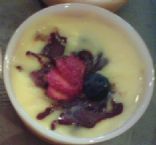 Cooked Vanilla Pudding w/Chocolate & Berries