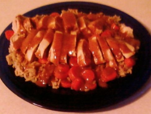 Chicken Pilaf w/ Peanut Sauce