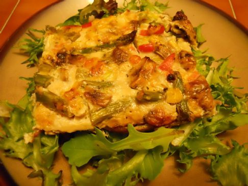 Spring Vegetable Quiche (231 calories per 6th)