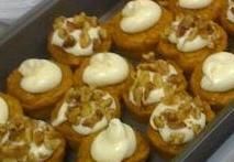 Pumpkin Cupcakes with Cream Cheese Icing & Toasted Walnuts