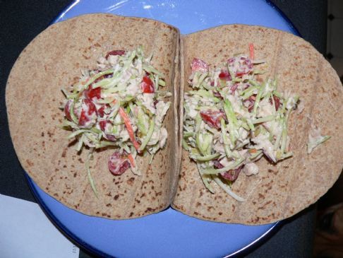 Crunchy Tuna Broccoli Salad Wrap