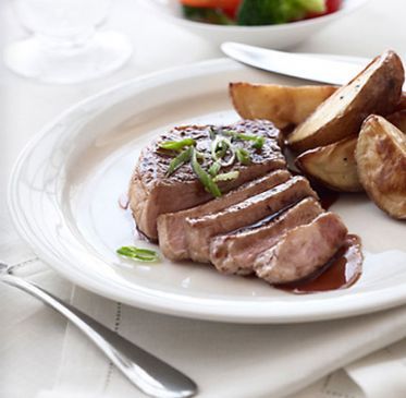 Pork Chop with Pomegrante Glaze