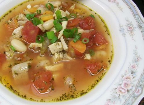Chicken Soup with Tomatoes and Beans