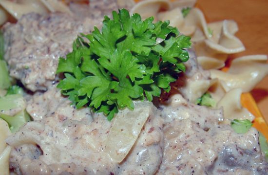 Meat less stroganoff