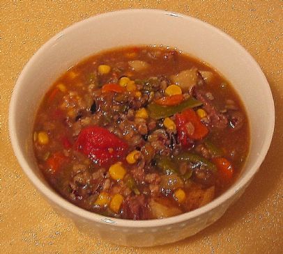 Savory Beef Vegetable Soup with Wild Rice