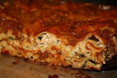 Family Favorite low fat Lasagna with spinach