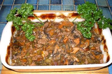 Kangaroo and Mushroom Casserole