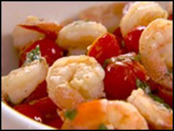 Shrimp & Tomatoes, in garlic herb wine sauce