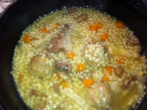 Beef soup with marrow dumplings