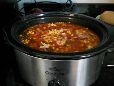 Southwest Chicken Soup (Good as Vegetarian too - substitute rice for chicken)