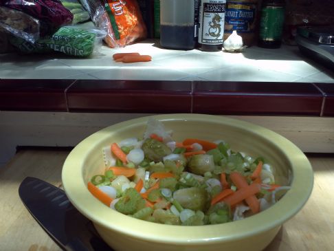 Asian Pasta Salad with Brussels Sprouts and soy-peanut dressing