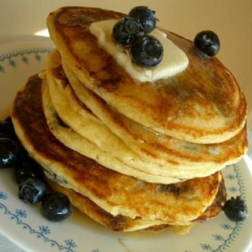 Mixed Berry Cornmeal Pancakes